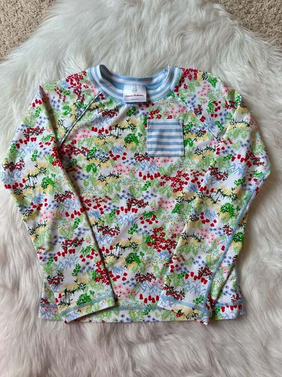 Hanna Andersson Other - Hanna Andersson Size 130/8 Girls Long Sleeve Floral Print Rash Guard Swim Top